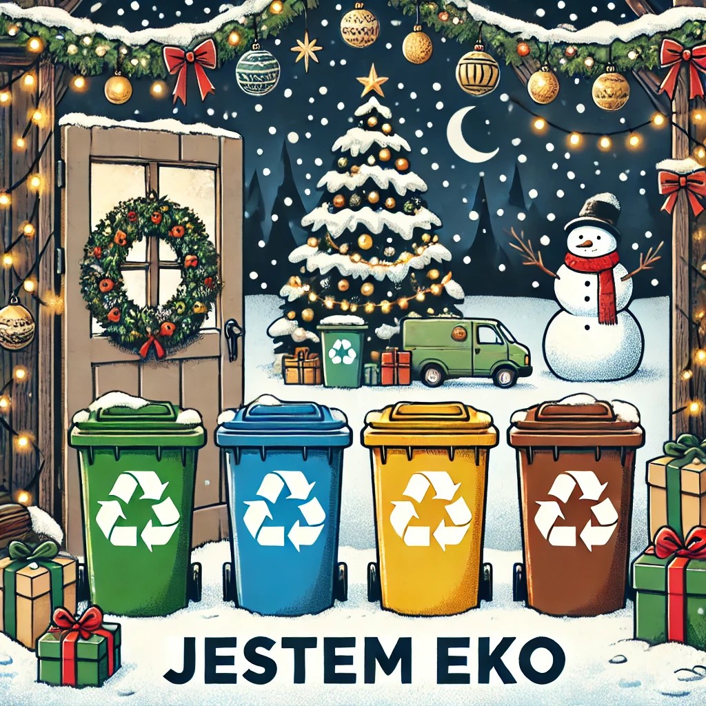 Zdjęcie świąteczna grafika dotycząca selektywnej zbiórki odpadów komunalnych.jpg
